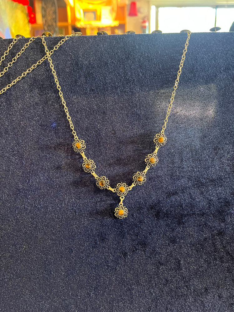 Bronze Crystal Necklace