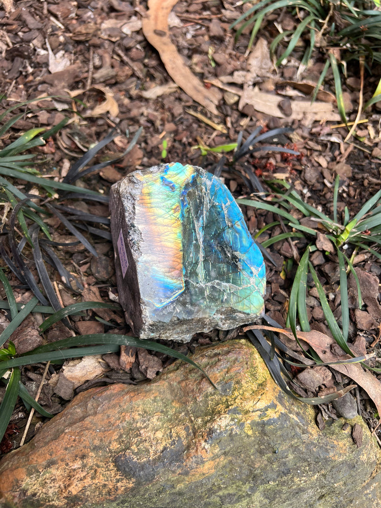 Labradorite — Polished & Natural Dual-Sided Stone