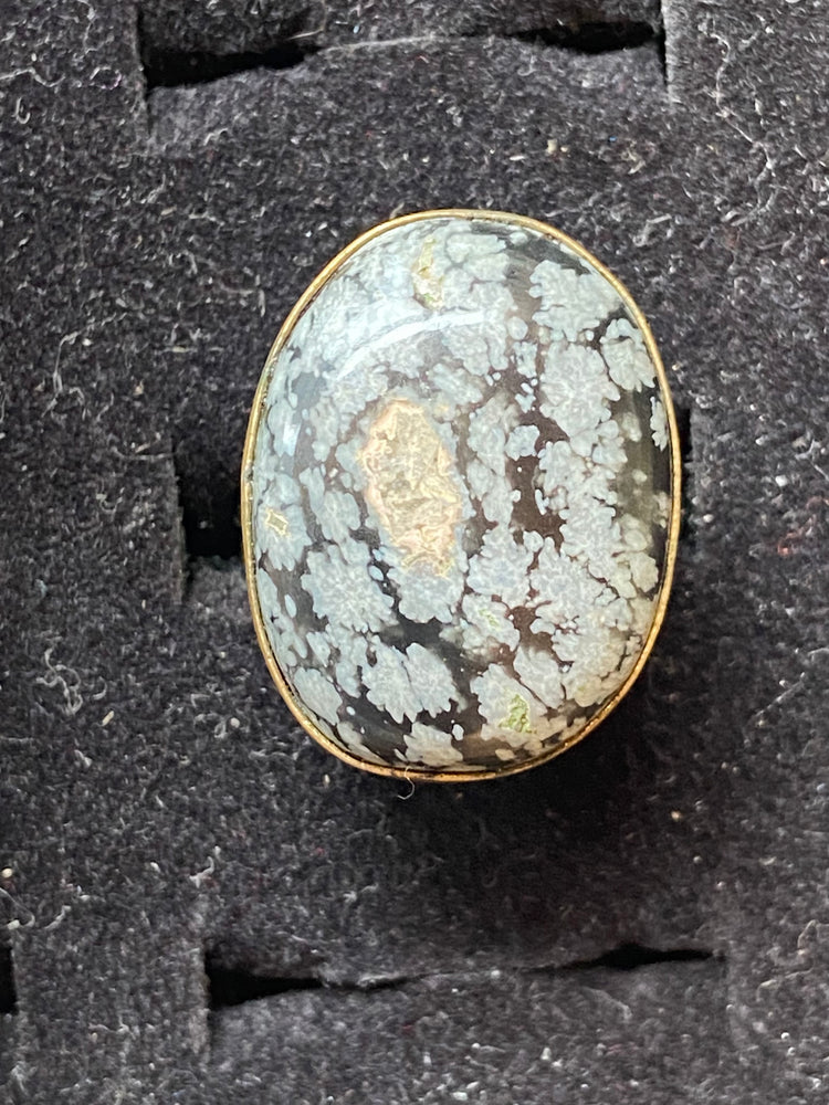 Snowflake Obsidian Ring Large