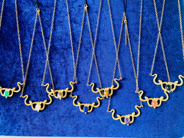Snake Necklace with Crystal
