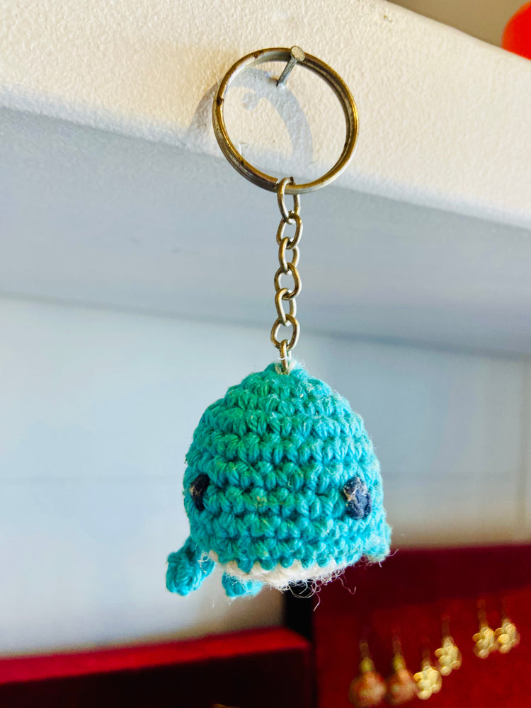 Whale Crochet Keychain
