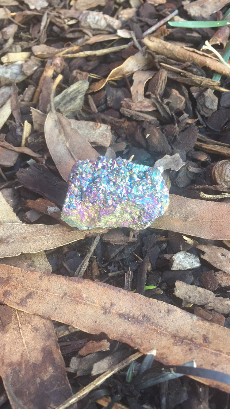 Titanium Aura Quartz Cluster