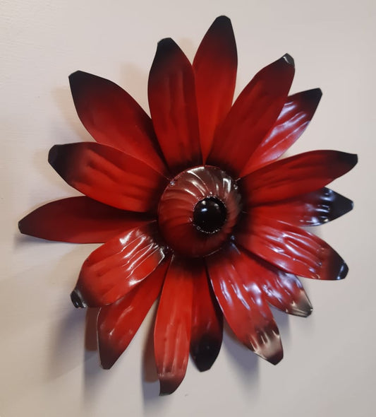 Red  Flower Metal Art