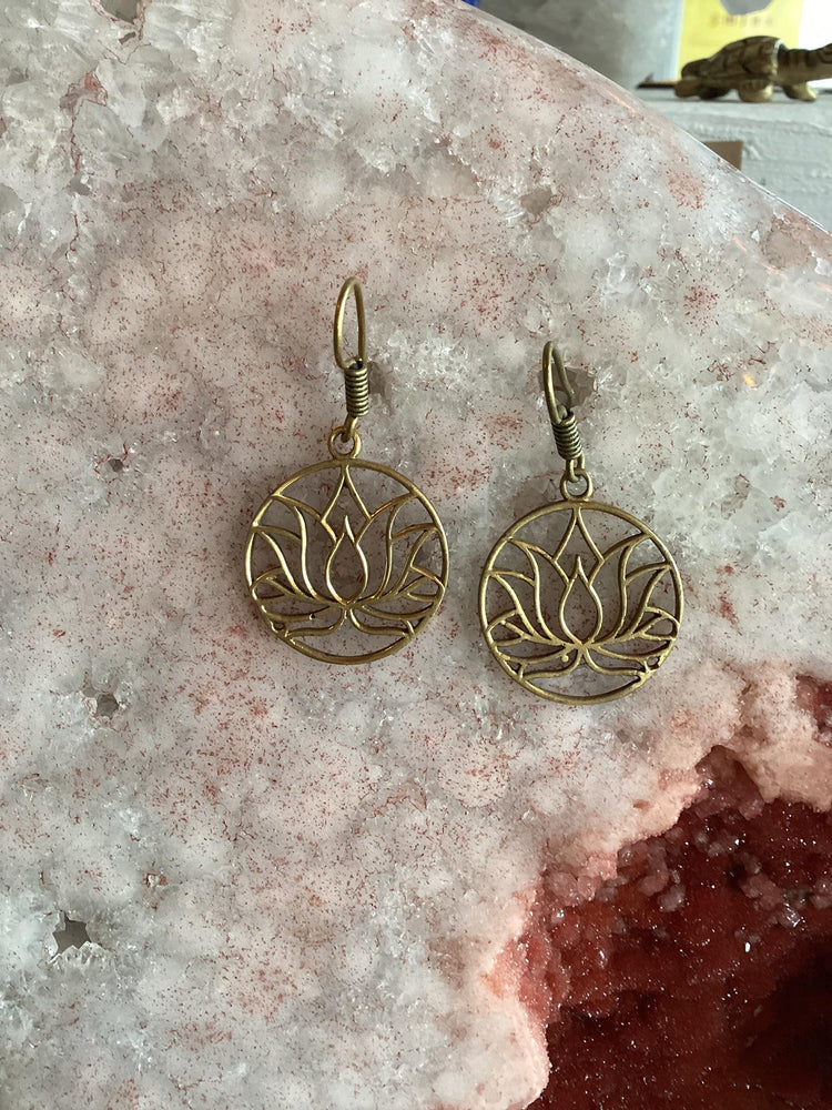 Lotus Brass Earrings