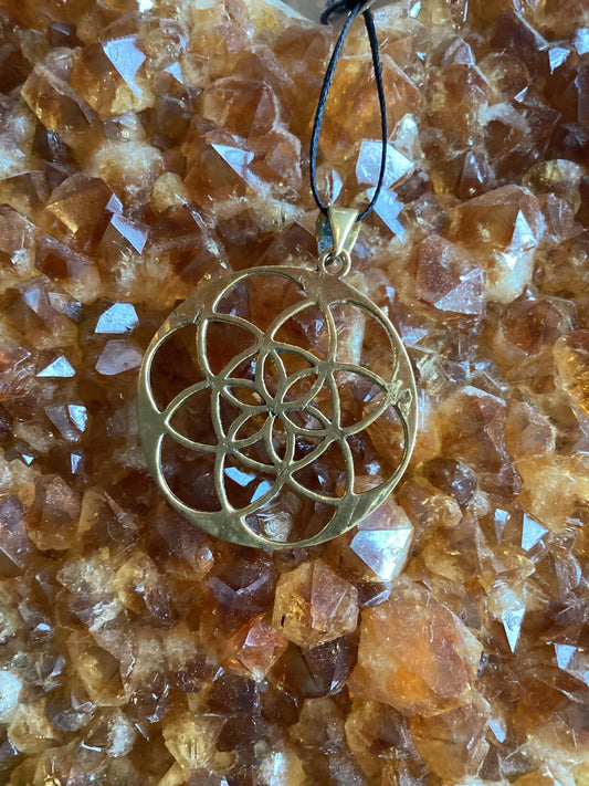 Seed of Life Brass Pendant