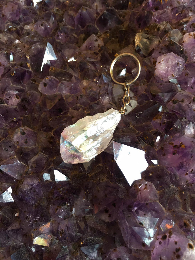 Amethyst Aura Keychain