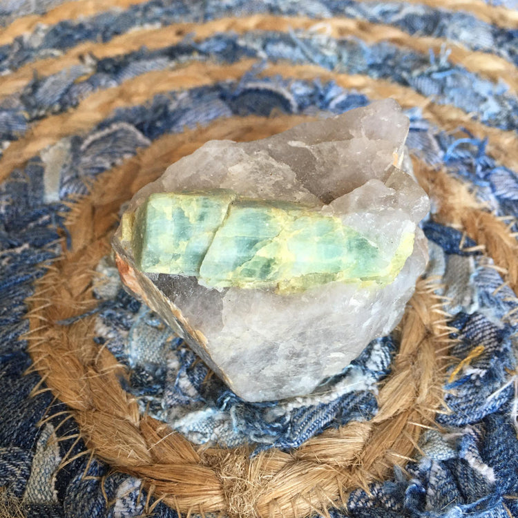 Aquamarine on Quartz