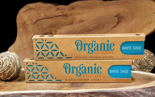 Organic Masala Sticks Incense ~ White Sage 15g