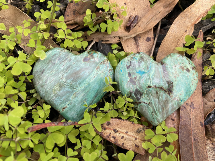 Chrysocolla Polished Heart