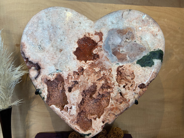 Pink Amethyst Polished Heart Extra Large