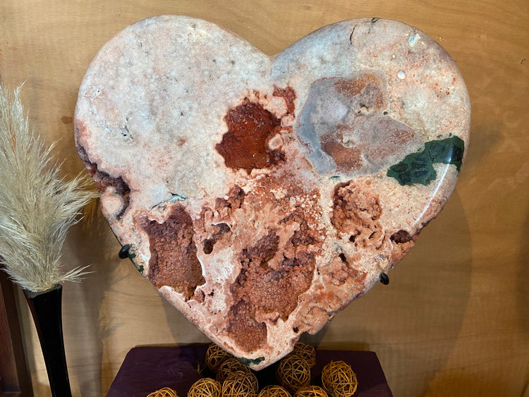Pink Amethyst Polished Heart Extra Large