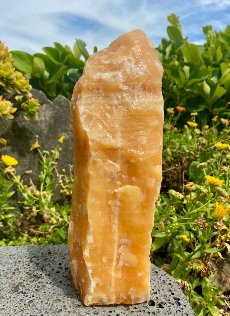 Orange Calcite Cut Base Freeform