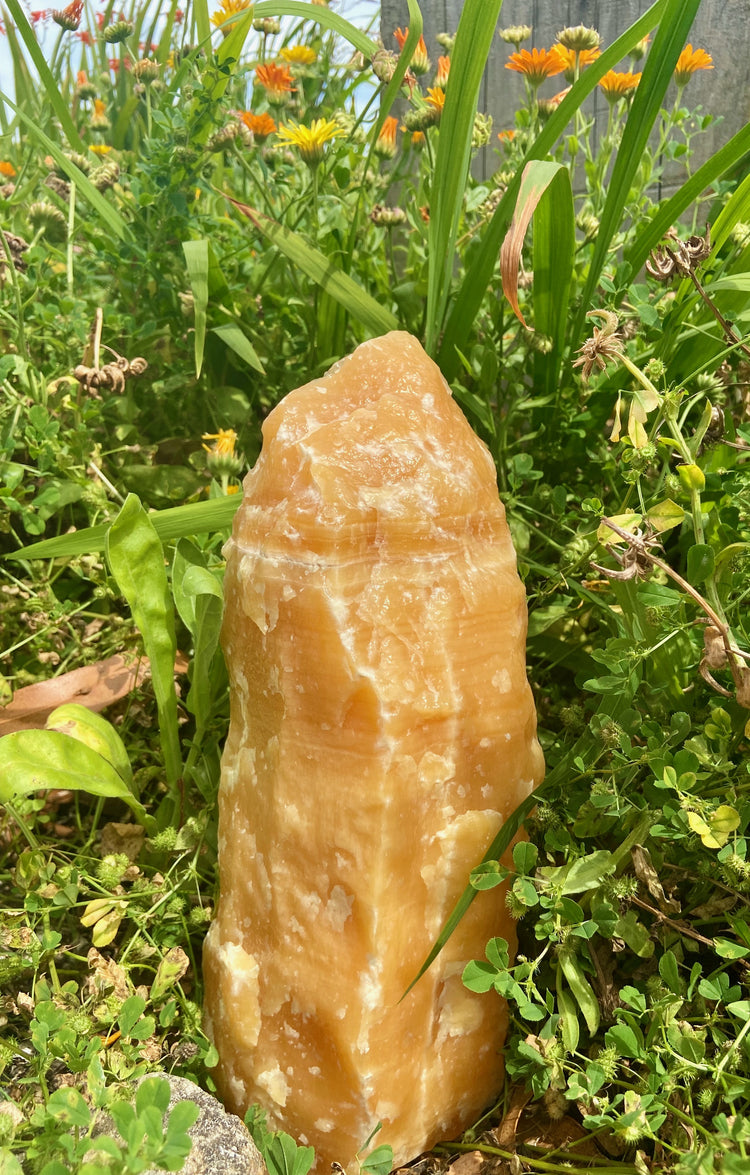 Orange Calcite Cut Base Freeform