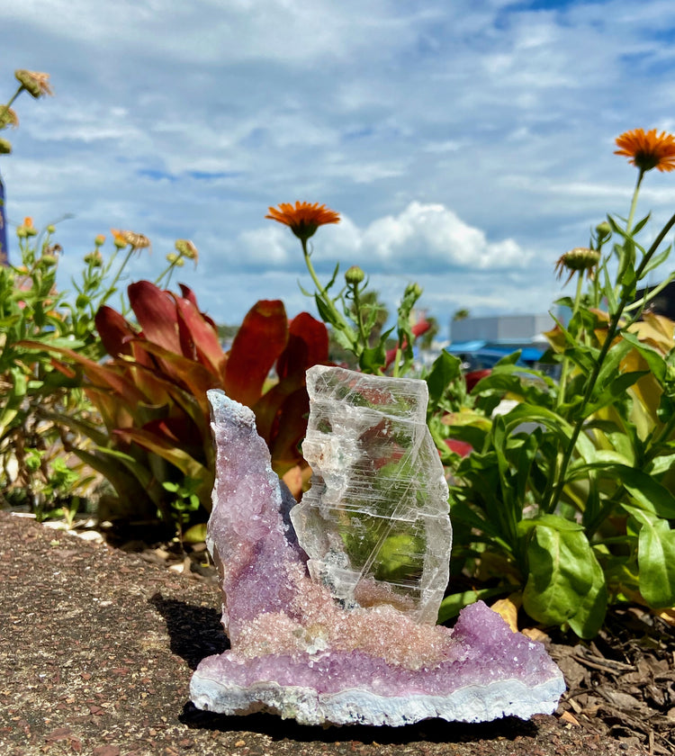 Selenite in Amethyst Geode 2