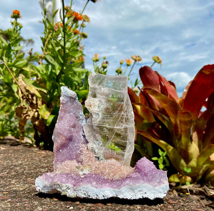 Selenite in Amethyst Geode 2