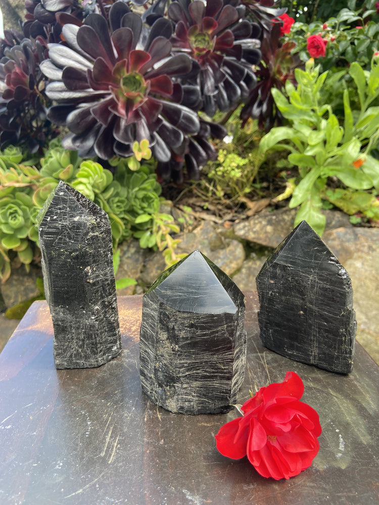 Black Tourmaline Cut Base Point