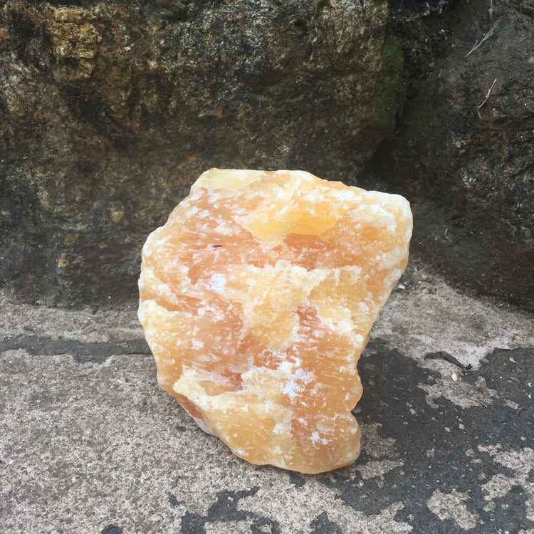Orange Calcite Standing Rough Specimen