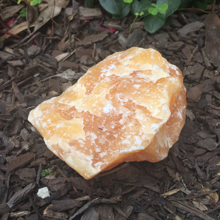 Orange Calcite Standing Rough Specimen