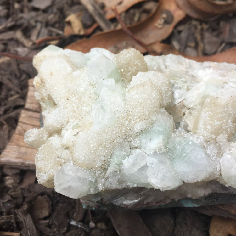 Apophyllite & Chalcedony Cluster Zeolite Specimen Large