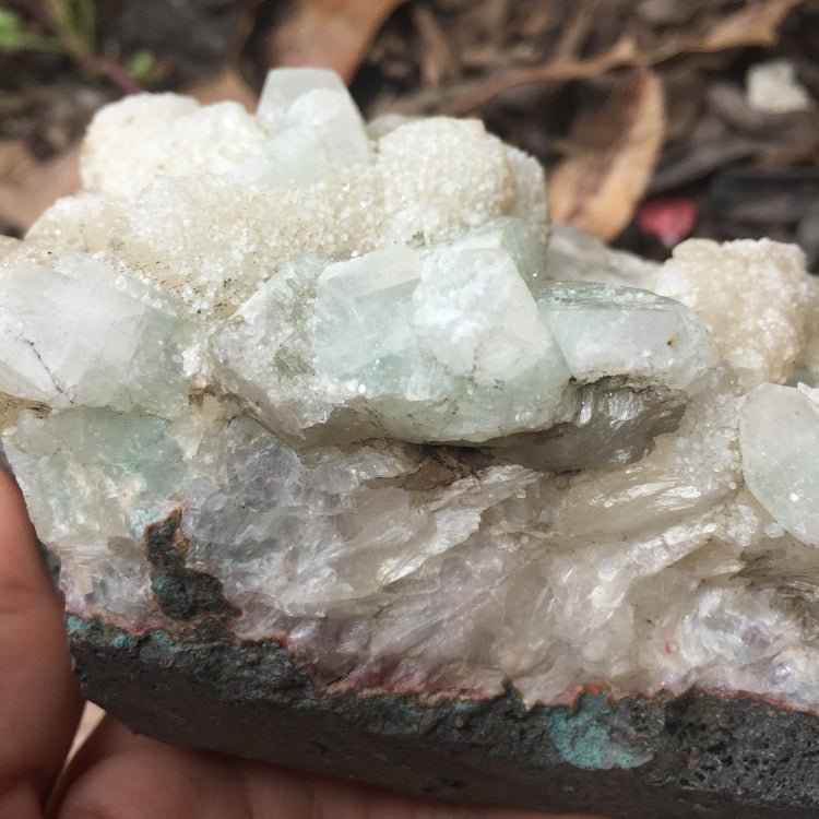 Apophyllite & Chalcedony Cluster Zeolite Specimen Large