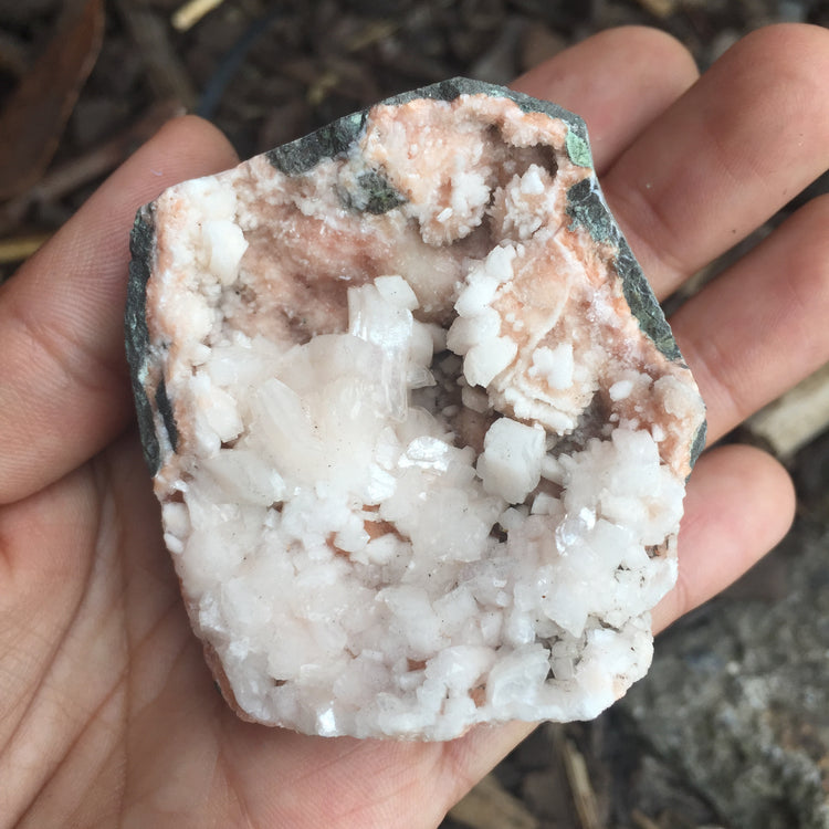 Chalcedony & Stilbite Geode Medium