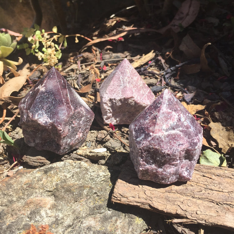 Lepidolite Cut Base Polished Point