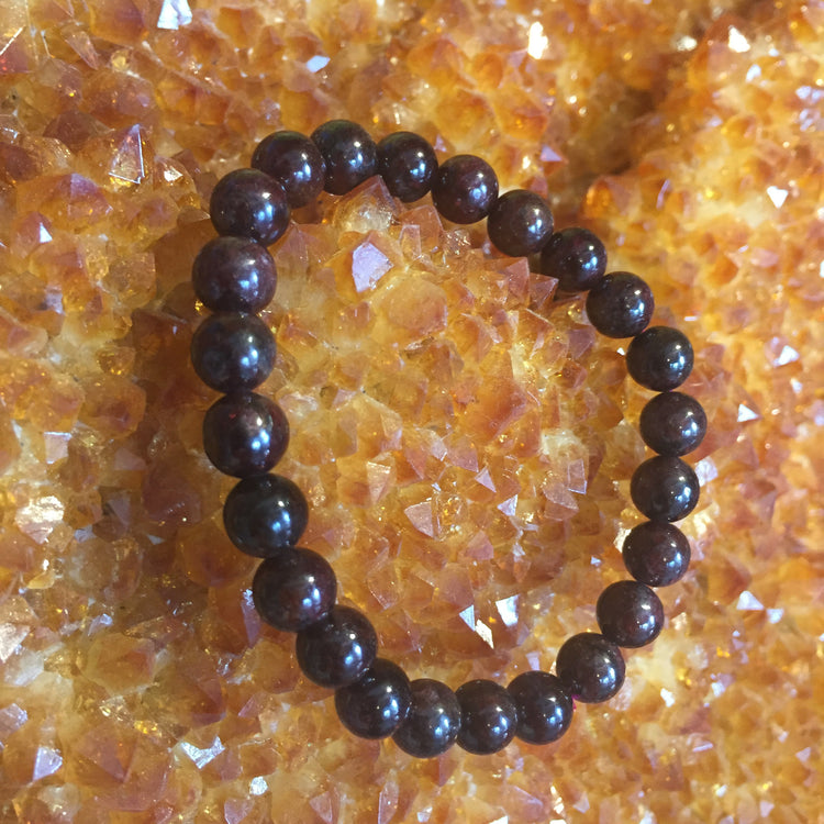 Garnet Bracelet 8mm Round Beads