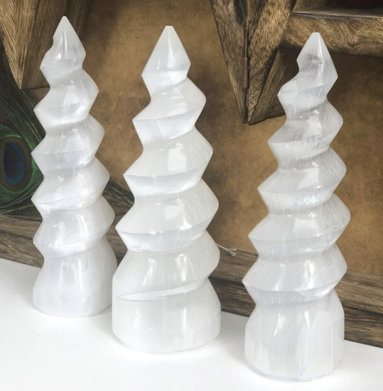 Selenite Spiral Point