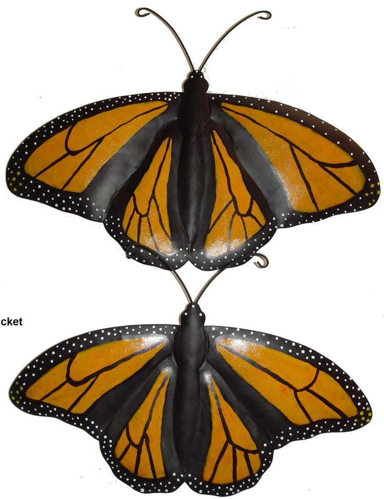 Metal Art ~ Monarch butterfly with spring wall bracket