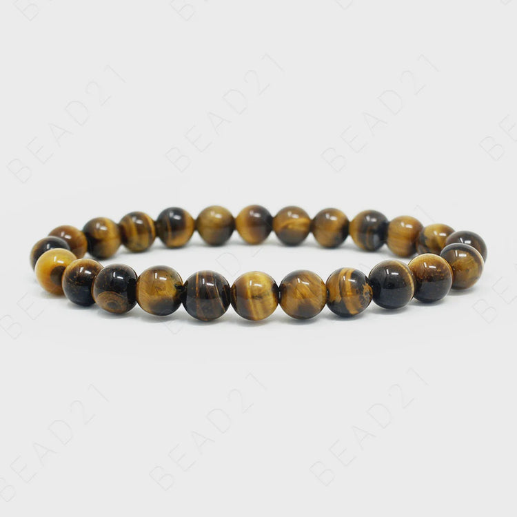 Tiger's Eye Bracelet 8mm Round Beads