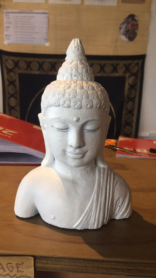 Stone White Buddha ~ Bust