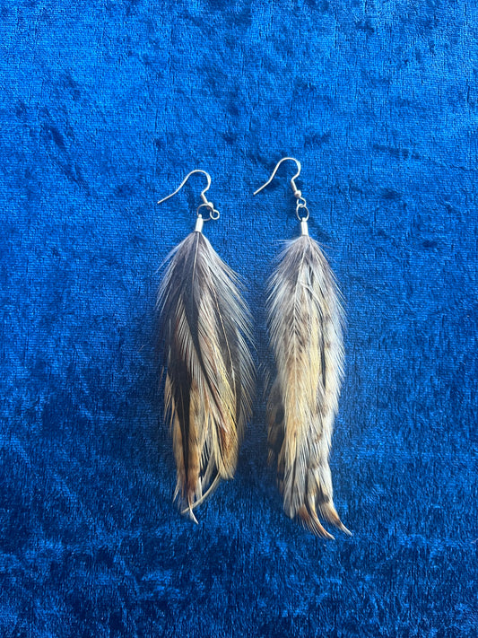 Sterling Silver Feather Earrings