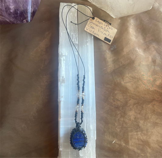 Lapis Lazuli Macrame Necklace