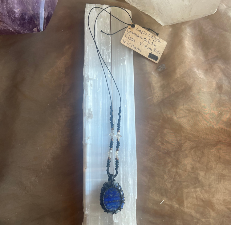 Lapis Lazuli Macrame Necklace