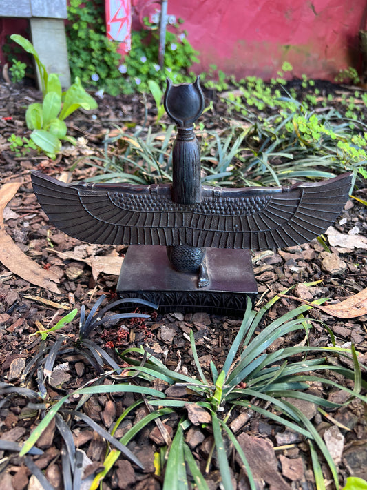 Isis Statue — Black Basalt & Resin (Made in Egypt)