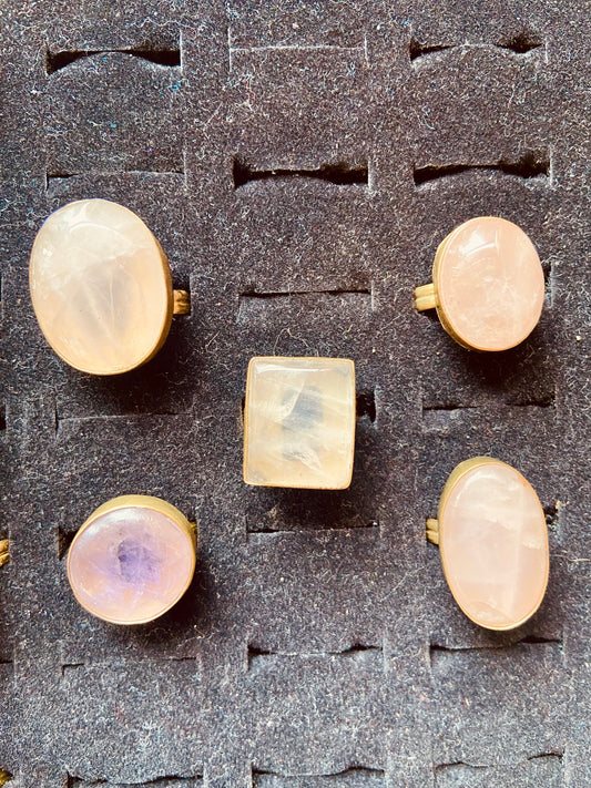 Rose Quartz Ring Large