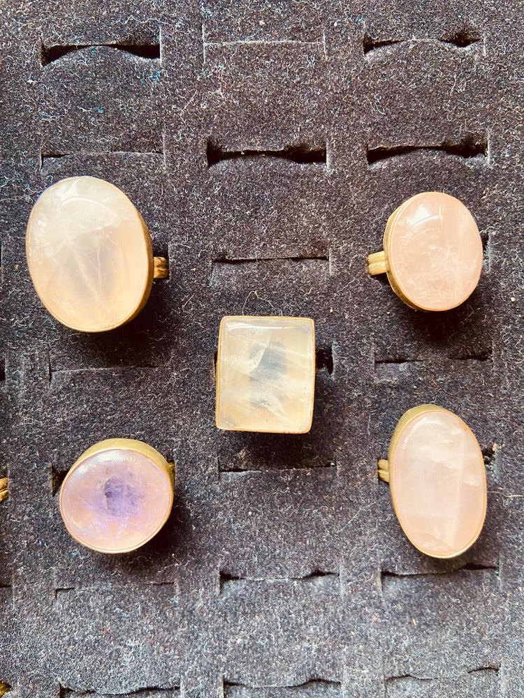 Rose Quartz Ring Large