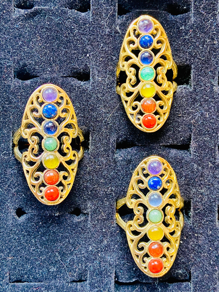 Chakra Ring with Crystals