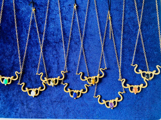 Snake Necklace with Crystal