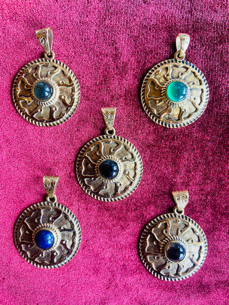 Bronze Pendant with Crystal