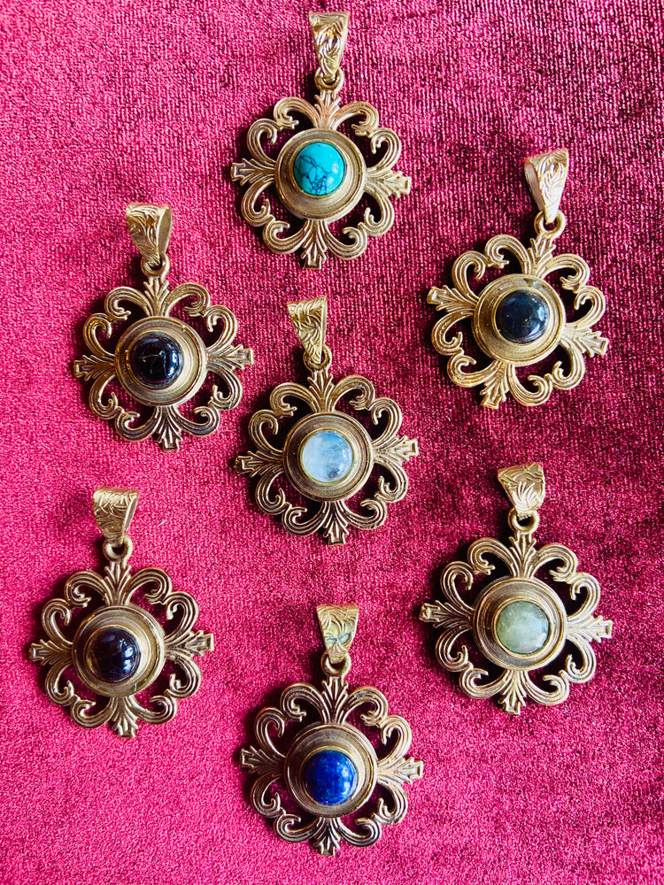 Bronze Pendant with Crystal