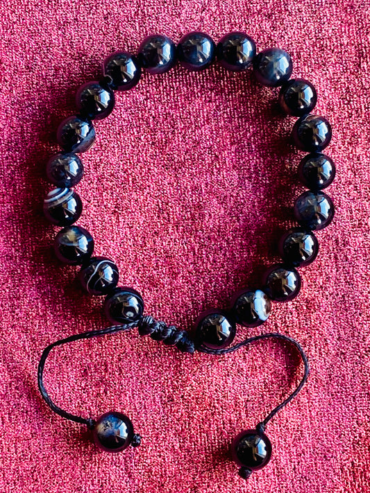 Silver Sheen Obsidian Bracelet