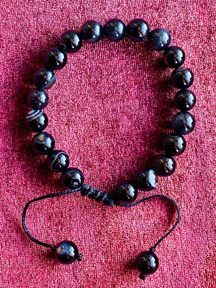 Silver Sheen Obsidian Bracelet