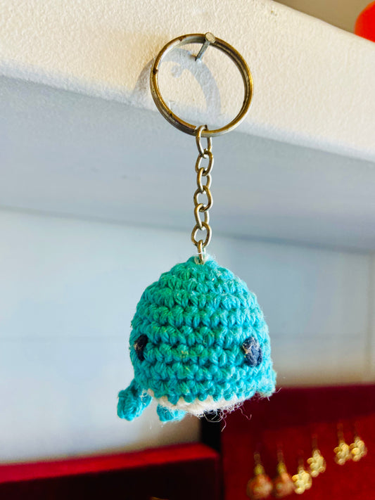 Whale Crochet Keychain