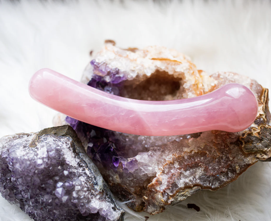 Rose Quartz Curved Yoni Wand