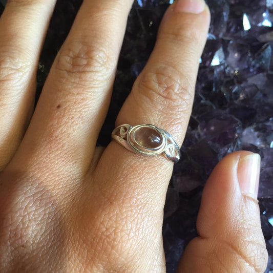 Fluorite Spiral Ring Sterling Silver