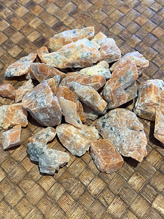 Orange Calcite w/ Black Tourmaline