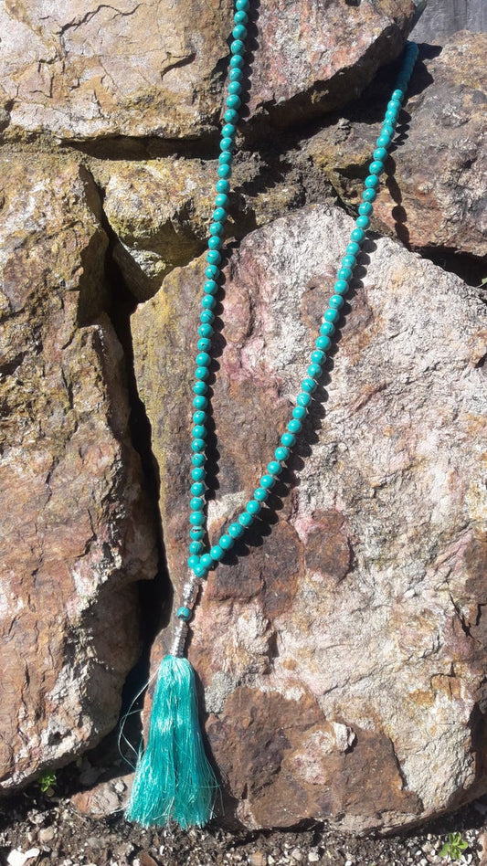 Mala Crystal Blue Howlite