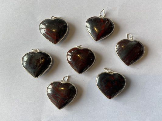 Iron Tiger's Eye Heart Pendant
