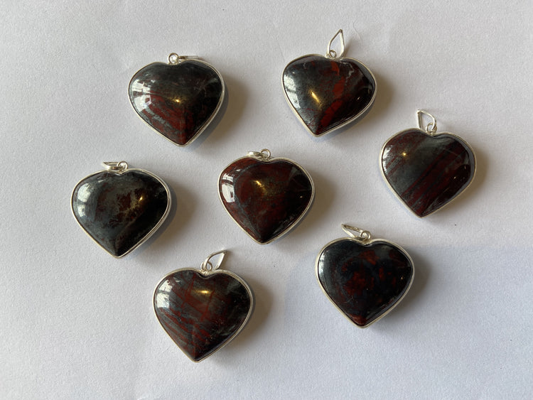 Iron Tiger's Eye Heart Pendant